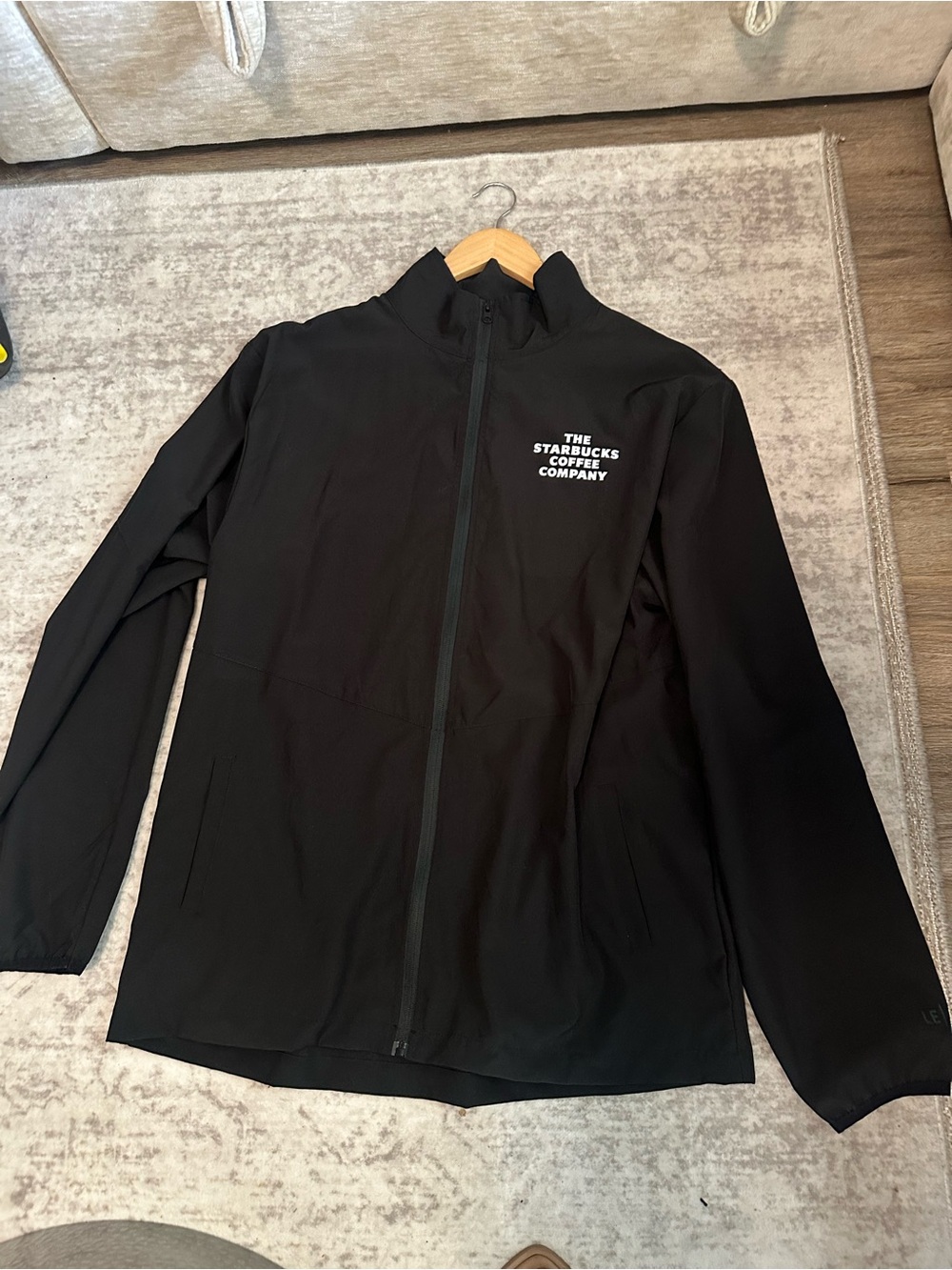Starbucks Black Jacket with White Text Logo
